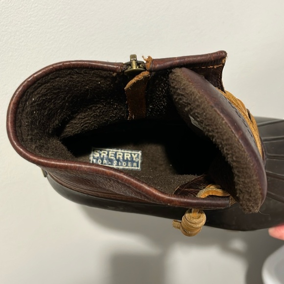 Sperry Women's Saltwater Duck Rubber Boots Size 9 Brown Black Top-Sider Rain - Picture 15 of 16